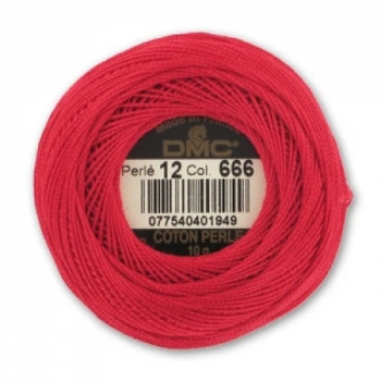Нитки DMC Perle Cotton Size 12 яскравий Червоний (116 12 666)