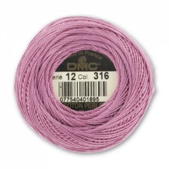 Нитки DMC Perle Cotton Size 12 Античний рожево-бузковий середній (116 12 316)