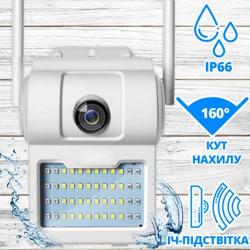 Вулична Камера відеоспостереження CAMERA Wifi D2-R Біла інфрачервона Зовнішнє цілодобове спостереження з мікрофоном записом на SD карту