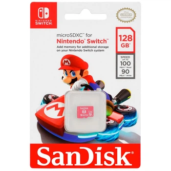 Карта пам'яті SanDisk microSDXC SanDisk For Nintendo Switch 128GB Class 10 UHS-I (U3) V30 W-90MB/s R-100MB/s Без адаптера (SDSQXAO-128G-GN3ZN)