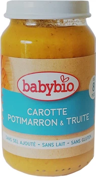 Органічне пюре Babybio з моркви, китайського гарбуза та форелі з 12 місяців 200 г (3288131500560)