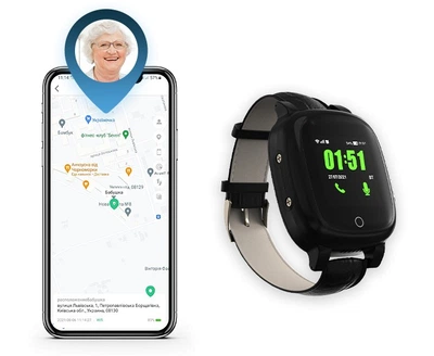Розумний Smart GPS годинник-телефон для літніх з датчиком падіння та кнопкою SOS MYOX MX-05EWB (4G)