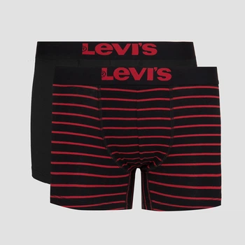 Набір трусів боксерів чоловічих бавовняних Levi's 905011001-786 S 2 шт Чорні (8718824823898)