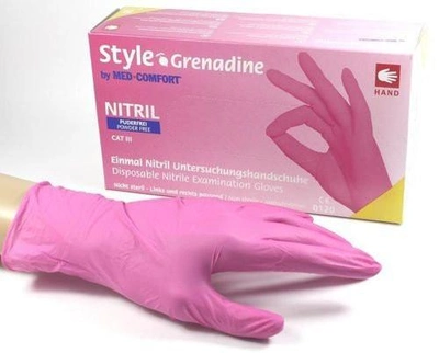 Медицинские нитриловые перчатки AMPri, 100 шт, 50 пар, размер L, розовые