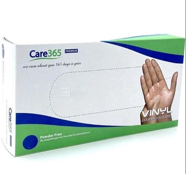 Медицинские виниловые перчатки Care365, 100 шт, 50 пар, размер L
