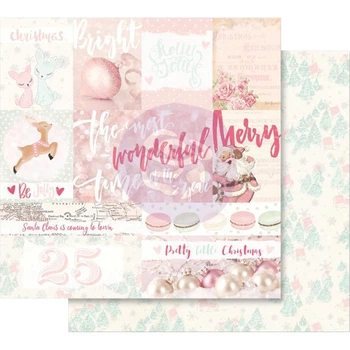 Скраппапір, Prima Pretty Little Christmas - Santa Baby з фольг. 30х30, артикул SANTA12-93498