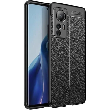 Силиконовый (TPU) чехол Deexe Leather Cover для Xiaomi 12 / 12X - Black