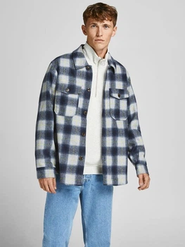 Куртка-рубашка JOROLLIE CHECK SHIRT JACKET LS LN 12198798-Navy Blazer-Detail:/CHECK Jack & Jones XXL Темно-синий