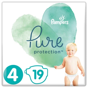 Подгузник Pampers Pure Protection Размер 4 Maxi 9-14 кг 19 шт (8001841023298)