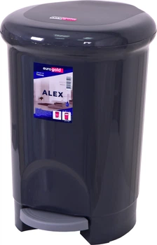 Ведро для мусора Eurogold ALEX с педалью 14 л Антрацит (801114)