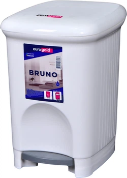 Відро для сміття Eurogold BRUNO з педаллю 5 л Біле (841105)