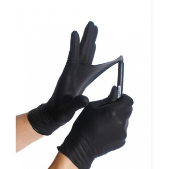 Перчатки нитриловые неопудренные 100шт Размер XL Rnitrio BLACK (черные)