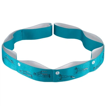 Ленточный эспандер с петлями 95 см Elastiband FitMagic резинка, лента для растяжки, шпагата, фитнеса, пилатеса, Бирюзовый