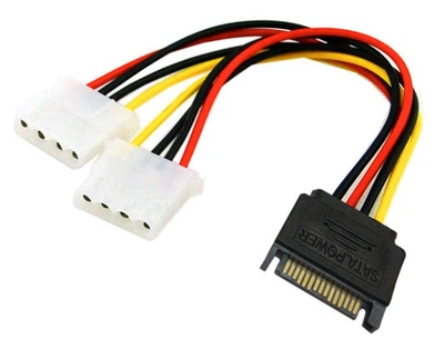 Кабель переходник 1x SATA 15 Pin -> 2x MOLEX 18AWG (529780380) Черно-Желтый-Красный