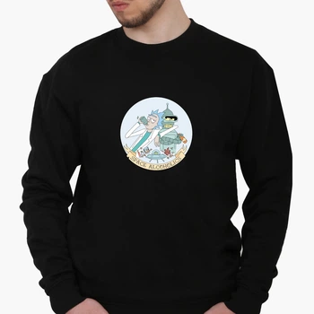 Свитшот мужской Рик и Морти и Футурама (Futurama and Rick and Morty) (8771-2081) Черный XS