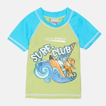 Футболка для плавання Aqua Speed ​​SURF-CLUB T-SHIRT 2020 383-04 104 см Зелений/Блакитний (5908217620200)