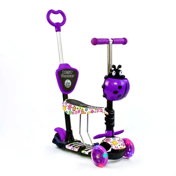 Самокат Трехколесный Детский С Сидением И Родительской Ручкой 5в1 Best Scooter