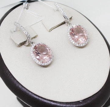 Сережки срібні з морганитом 7,65 г