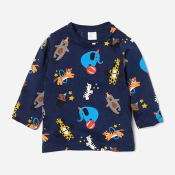 Дитяча футболка з довгим рукавом H&M HOM91028 68 см Синій/Комбінований (Er_2000000323022)