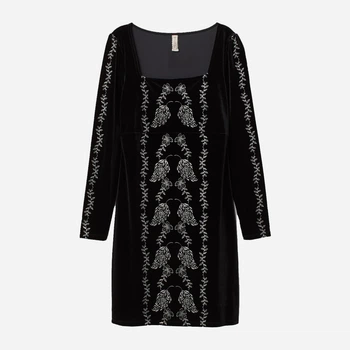 Платье короткое осеннее женское H&M 0723282_ч.серебр. 36 Черное (KAY2000001299777_LD2000001294772)