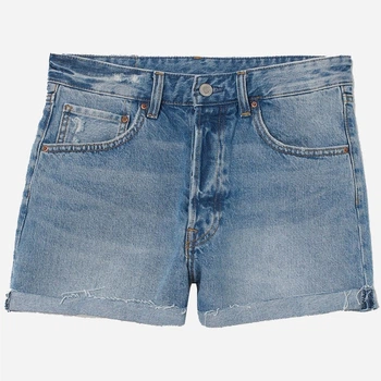 Шорты джинсовые женские H&M 0468480_потер.син 36 Синие (KAY2000001300947)