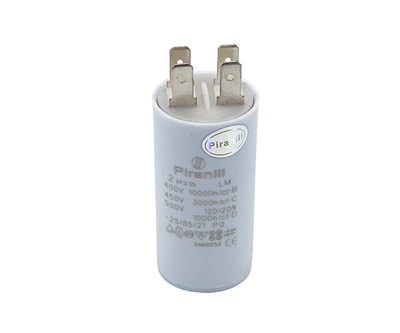 Конденсатор CBB60 2 мкФ 450V (31x62.2мм), с клеммами (Piranil)