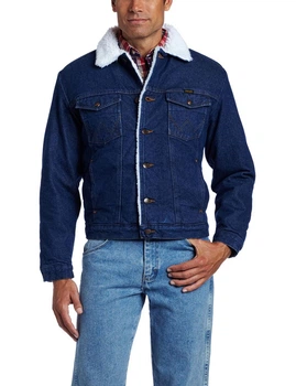 Теплая джинсовая куртка Wrangler на подкладке – Denim XXL (74255PW)