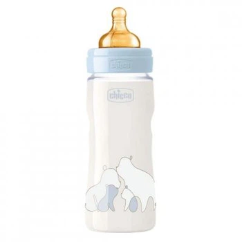 Бутылочка для кормления Chicco Original Touch с латексной соской 4м+ 330 мл Голубая (27634.20)