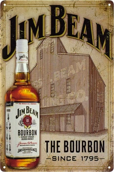 Металева табличка "Джим Бім Бурбон (Jim Beam Bourbon)" (ms-00393)