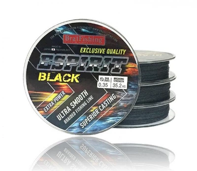 Шнур BratFishing Espirit Black 100 м 0.10 мм чорний 30-02-017-010 (30/02-017-010)