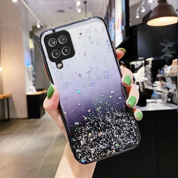Чехол Stardust с цветными бортиками для Samsung A12/M12 Черный