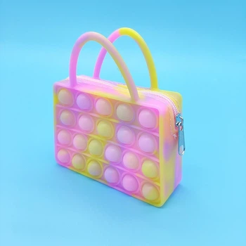 Игрушка антистресс пупырка Pop It сумочка на молнии розовая