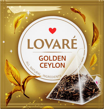 Чай чорний Lovare "Golden Ceylon" 25 пірамідок в індивідуальному конверті (4823115400017)