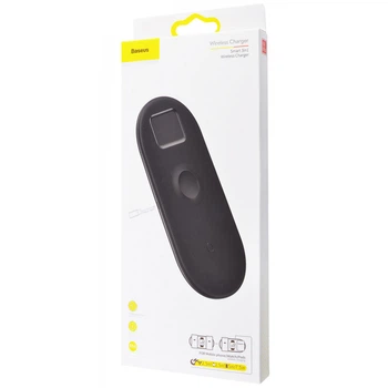Беспроводная зарядка для iPhone/iWatch/AirPods Baseus 3 in 1 18W черная
