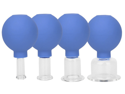 Банки вакуумные BauTech Массажные стеклянные для тела набор 4 шт. Синий (1010-701-01)