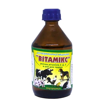 Витаминный Комплекс «Витамикс » (Оральный) А, Дᴈ, Е, для собак, котов и сельскохозяйственных животных 100мл