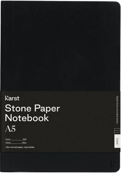 Блокнот Karst Classic A5 14,8 х 21 см в крапку чорний м'який