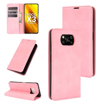 Чехол Taba Retro-Skin для Xiaomi Poco X3 / X3 Pro книжка кожа PU с визитницей розовый