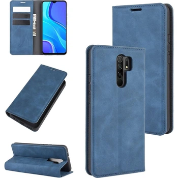 Чехол Taba Retro-Skin для Xiaomi Redmi 9 книжка кожа PU с визитницей синий