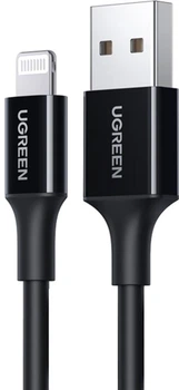Kabel Ugreen US155 USB 2.0 Male to Lightning Male Cable Nickel Plating ABS Shell 2.4A 2 m Black (UGR-80823)