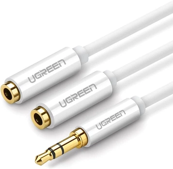 Кабель Ugreen AV134 3.5 мм Male to 2 Female Audio Cable 25 см Black (20816)