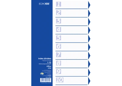 Разделитель пластиковый , А4, Economix, цветной, 10 разделов (E30803) economix (E30803)