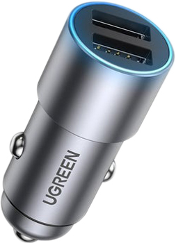 Автомобільний зарядний пристрій Ugreen CD130 Dual USB Car Charger 24Вт 2.4A Grey (50592)