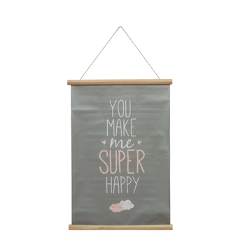 Холст настенный декоративный Kaktus Super Happy серый 57см