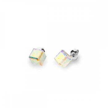 Срібні сережки Spark зі Swarovski Cube Studs Medium K48416AB