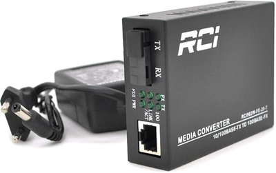 Медиаконвертер RCI A (IC+113), 1310 WDM одноволоконный Full/Half duplex, SC 20 км (0 +70°C), + блок питания 5В 1A (RCI902W-FE-20-R)