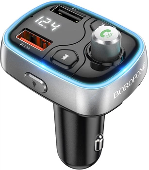 Автомобильный FM модулятор Borofone BC32 2.4A (QC3.0 + 2 USB) Black (26403)