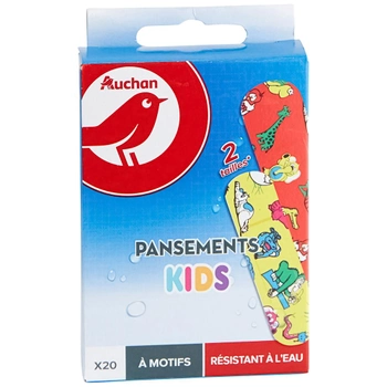 Пластир дитячий з малюнком Auchan 20 шт.
