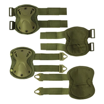Тактичний штурмовий комплект захисту AOKALI F001 Green наколінники + налокотники штурмові (F_8294-29814)