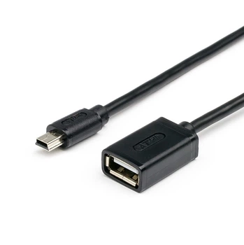 Кабель USB 2.0 AF/Mini-B OTG 0,8m ATCOM Черный (12821)